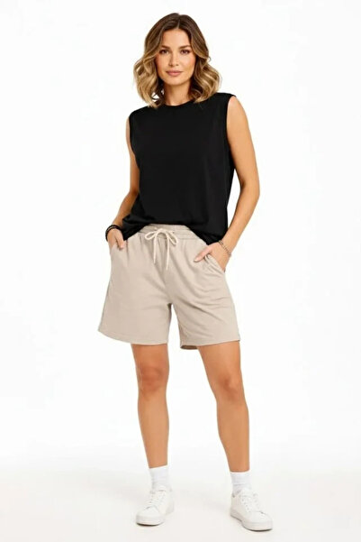 nedo7 Oversize Athlete Casual Fit Crew Neck Basic Summer Sports Blouse - Black