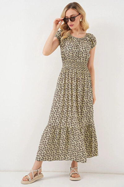 nedo7 Dress with Gathered Collar Detail 2544 - Oil Green