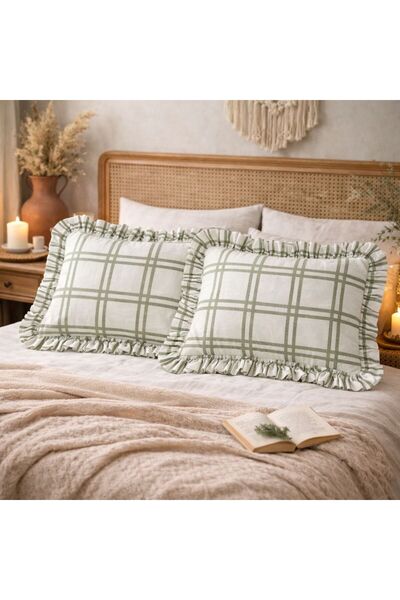MundoLindo Ruffled Pillowcase Set of 2 Single Size 100% Organic Cotton 50X70 ...