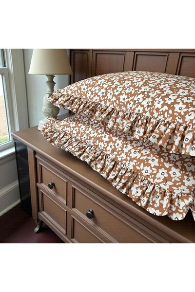 MundoLindo Ruffled Pillowcase Set of 2 Single Size 100% Organic Cotton 50X70 ...