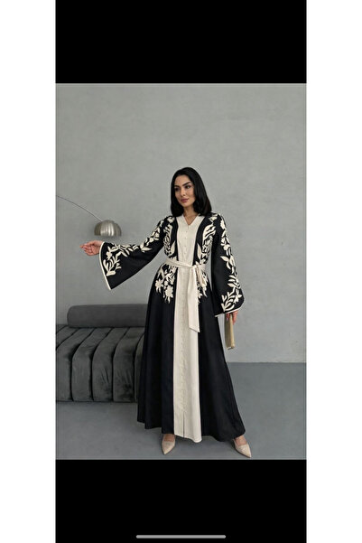 Anka Atlas kumaş A kesim tesettür elbise