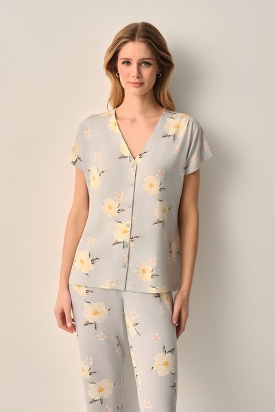 SUWEN Grace Gömlek Yaka Pijama Takımı
