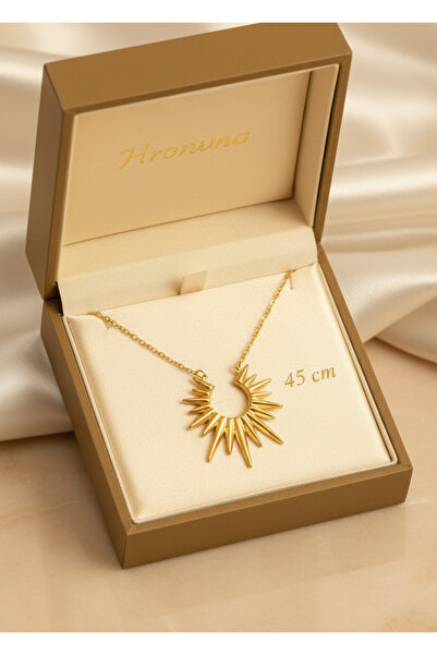 stainless steell 316L Steel Gold Color Sun Model Vintage Necklace