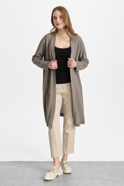 Mutlu Ertan Kadın Pirinç Örgü Simli Triko Hırka Vizon 20168