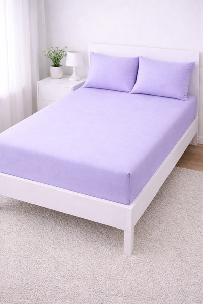 KURT Double King Size Elastic Fitted Sheet with Pillowcase Bed Sheet