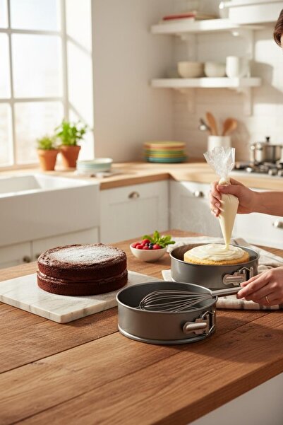 kitchenboost Çınar Clamp Cake Mold - 2-Piece Cake Mold Set 24-28 Cm.