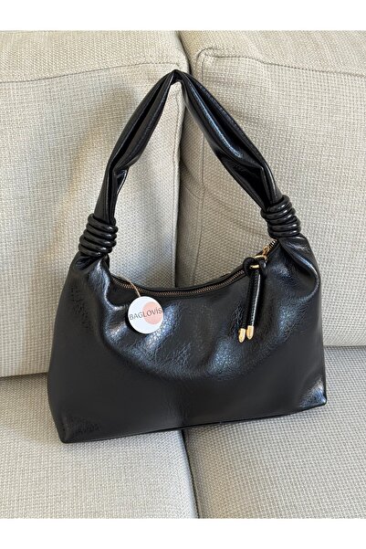 BAGLOVİS Soft Leather Look, Drawstring Strap, Casual, Stylish, Black Women's ...