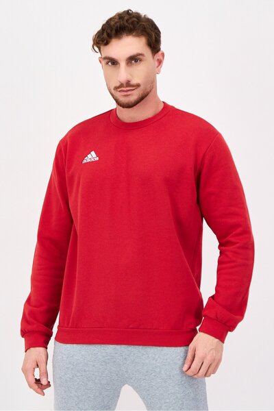 adidas Men Sportwear Fit Embroidered Logo Long Sleeve Outdoor Sweatshirt, Red