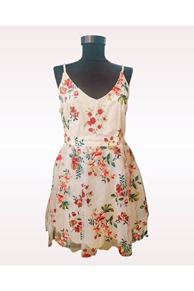OEMS Short Occasion Dress, Floral Model, Size 38(M)