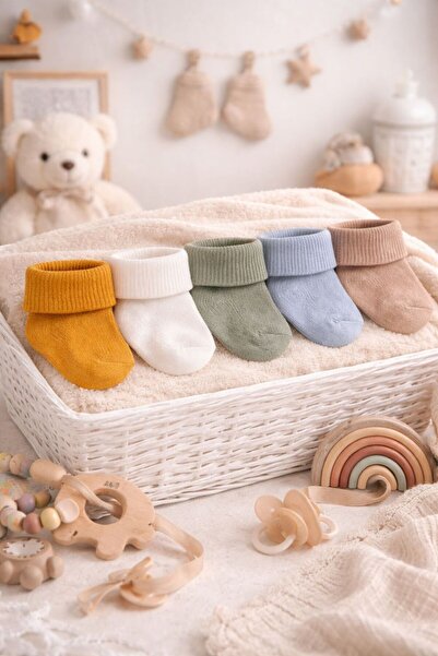 Peppino Organic Cotton Unisex 5-Piece Premium Newborn Baby & Kids Socks