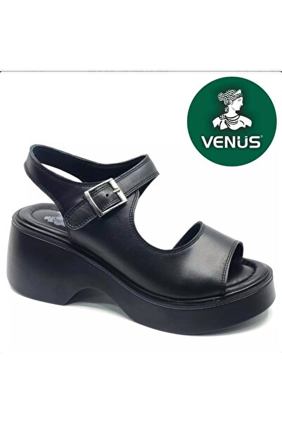 Venüs 2313125 Sandale de damă din piele naturală cu platformă și talpă înaltă