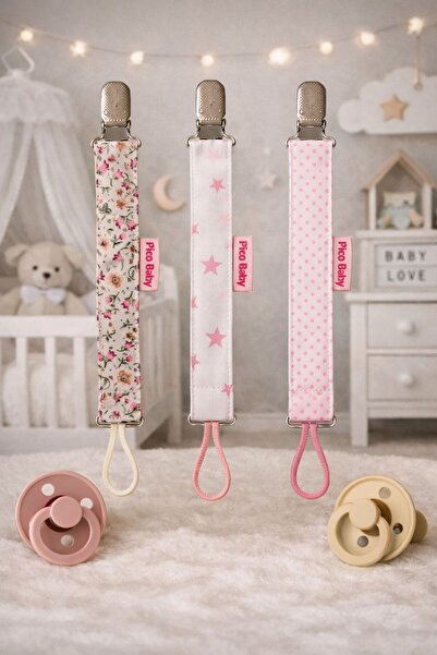 Pico Baby Emzik Askısı - Emzik Zinciri - Emzik Tutacağı 3'lü Set