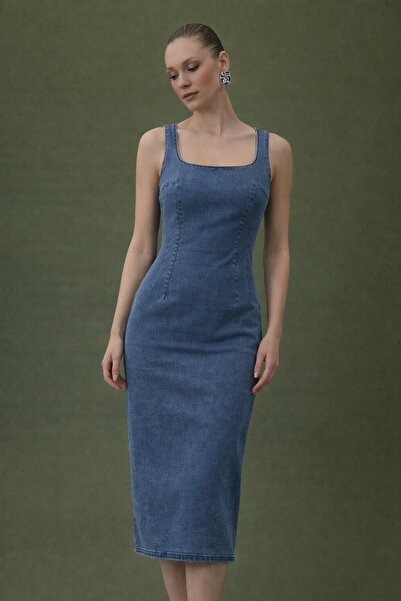 Arma Life Armalife 107 ultra flexible denim women's dress with slit at the back