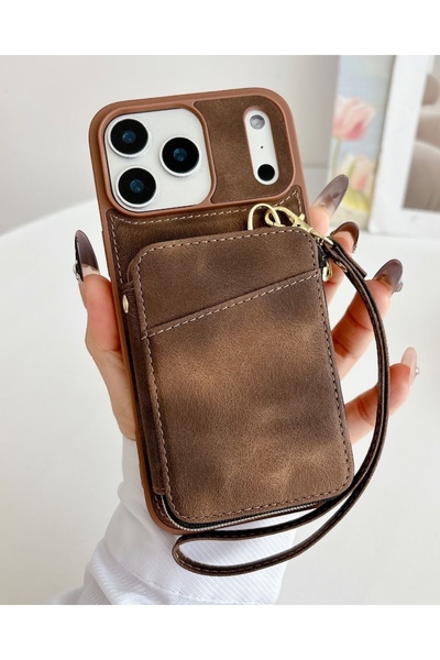 KILIF HOUSE iPhone 17 Pro Max Compatible Leather Wallet Case with Zipper Bag