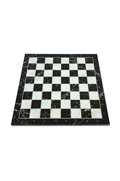 Yenigün لوح شطرنج بنمط رخامي - أسود 3XL