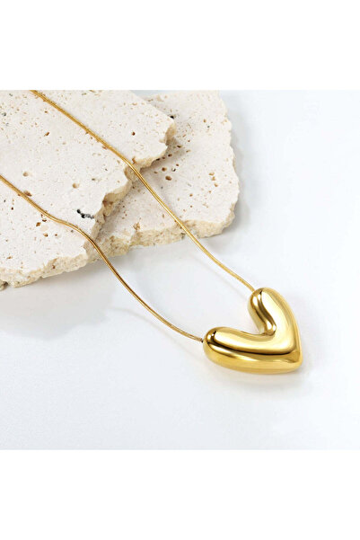 Pursehuit Gold-coloured necklace, made of stainless steel, blown with 18k gol...