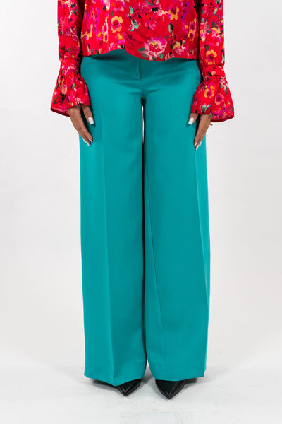 Gorgeaux Pantaloni evazați albaștri cu buzunare - 5XL(50)