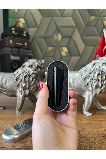 Emba Clipper Metal Kutulu Şık Hediyelik Taşlı Çakmak
