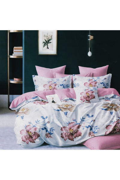 FIONNA.RO Satin Cotton Underwear 4 Pieces - Pink With Flowers