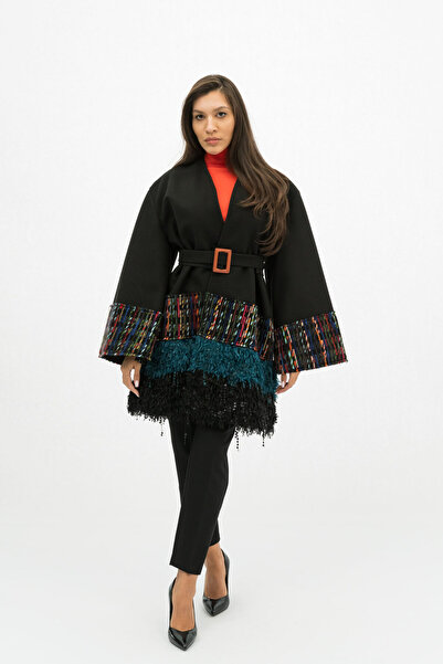 Gorgeaux Women's Black Jacket with Eleonora Applications - ONE SIZE