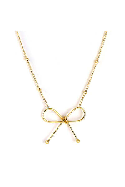 Pursehuit Gold-coloured necklace, made of stainless steel, blown with 18k gol...