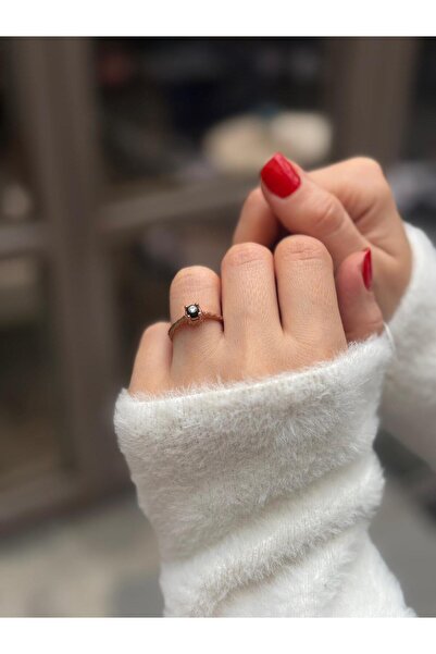 bestmysilver Kadın Gümüş Elmas Montür Tektaş Yüzük