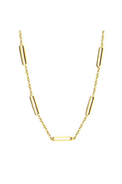 Pursehuit Gold-coloured necklace, made of stainless steel, blown with 18k gol...