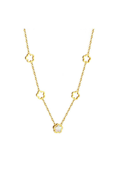 Pursehuit Colier auriu, realizat din oțel inoxidabil, suflat cu aur de 18k, K...