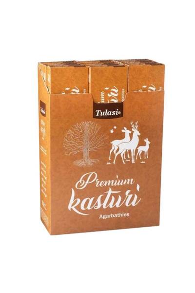 Tulasi Premium Kasturi Deep Earthy Musk Scented Incense Sticks (25g)