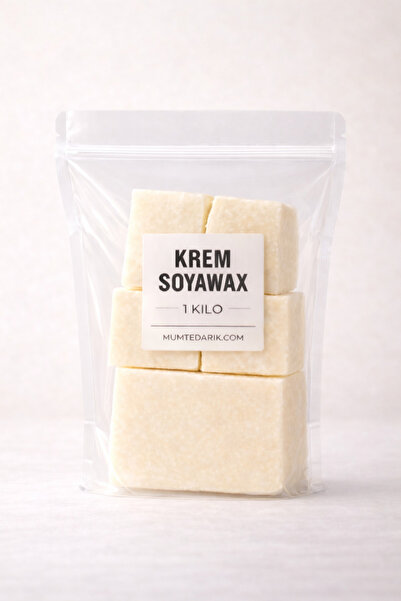 MUMTEDARİK Krem Soya Wax %100 Doğal Mum Hammaddesi 1 Kg Vegan