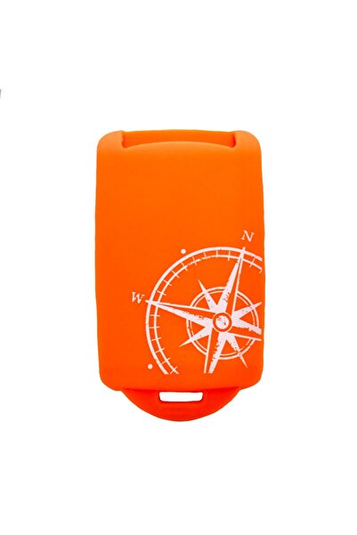 AUTOTOB Husa cheie keyless Renault/Dacia, model busola, portocaliu