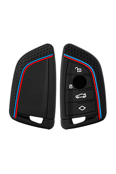 AUTOTOB Husa cheie AUTOTOB®, din silicon, 4 butoane, BMW, model sport, negru/...