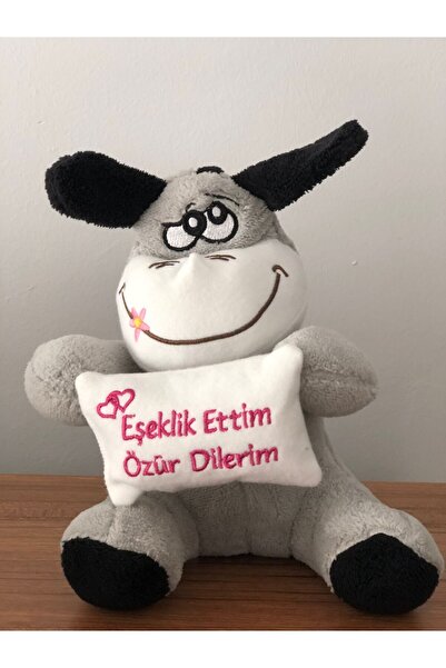 TOPROCKSTORE Sevimli Eşek Peluş Eşeklik Ettim Özür Dilerim 25 cm Hediyelik Uy...