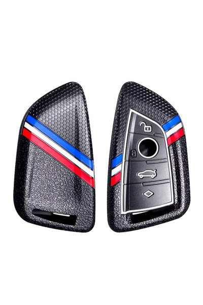 AUTOTOB Husa cheie 4 butoane AUTOTOB®, din silicon, BMW, negru/multicolor