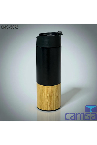 Queen’s Kitchen 450 ml Bamboo Coated Black Thermos