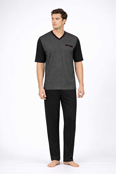 Pierre Cardin Boxed 3-Piece Jacquard Short-Sleeved Men's Pajama Set-P6134