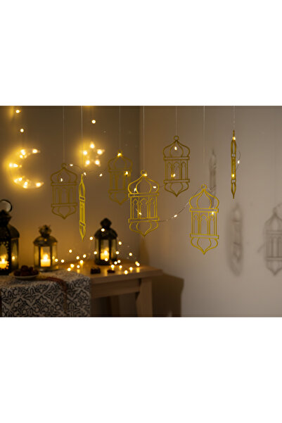 3DLİNE Kandil Figürlü Ramazan Süsleme Seti (3 Adet) - Modern İslami Ev Dekora...