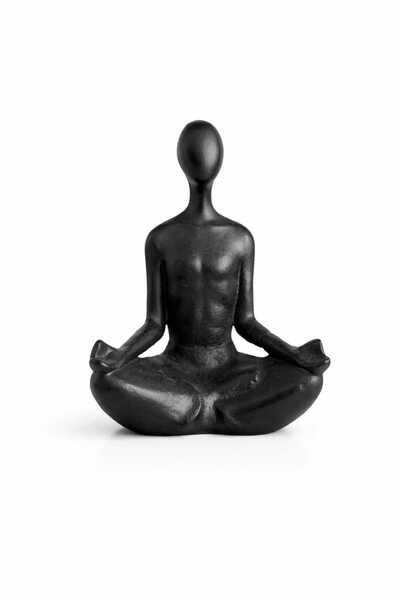 Warm Design Yoga Dekoratif Obje Siyah Biblo 15 cm Modern Rustik Salon Konsol ...