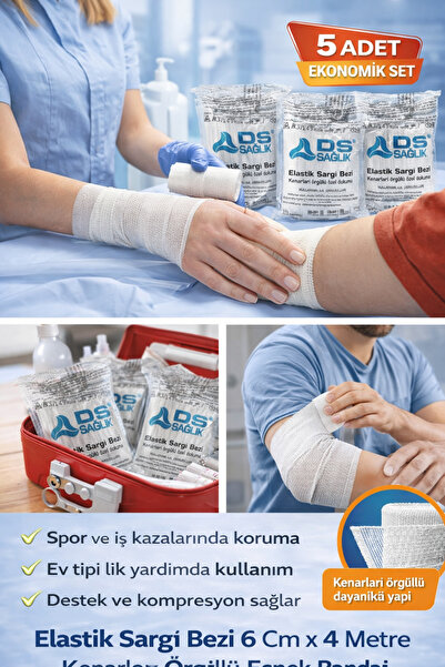 DS Sağlık Elastik Sargı Bezi 6CM X 4M 5 ADET