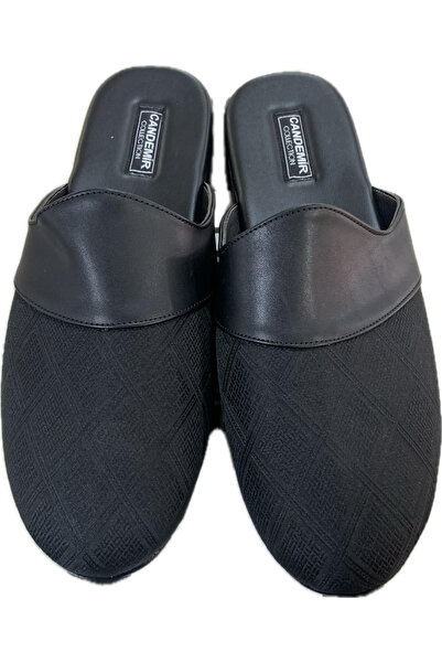 CANDEMİR Black Men's Home Guest Dowry Bundle and Groom Slippers