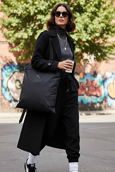 Puma Women's Black Textured Tote Shoulder Bag - Casual Stylish Sports Bag-C1