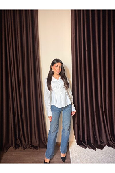 LOISY Women's Waist Fitted Pleated Shirt