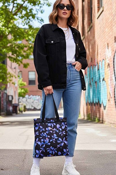 Puma Women's Purple Floral Patterned Tote Shoulder Bag - Casual Stylish Lifes...