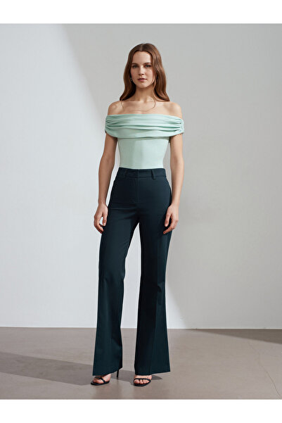 Dilvin 72273 Spanish Trotting Fabric Trousers-Dark Green