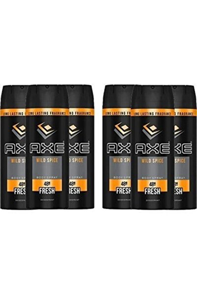 Axe 6 Pack Wild Spice Mens Deodorant Body Spray, 150ml