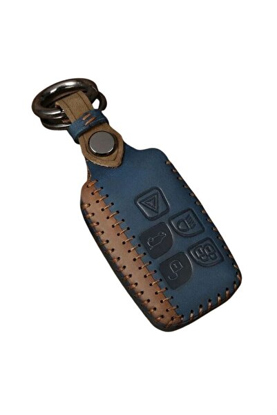 AUTOTOB Husa cheie din piele naturala AUTOTOB®, Jaguar/Land Rover, albastru