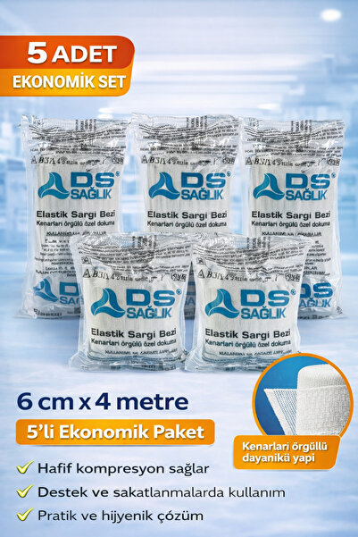 DS Sağlık Elastik Sargı Bezi 6CM X 4M 5 ADET