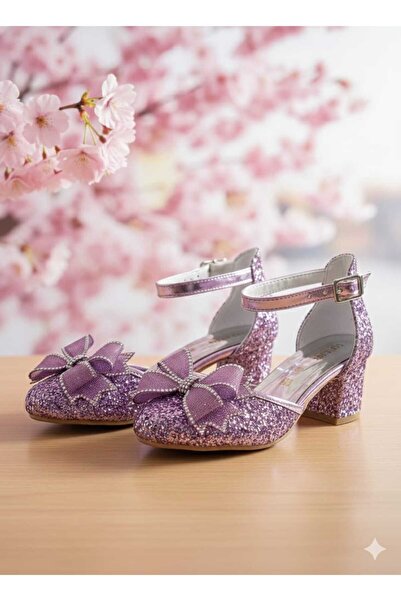 SGF KIDS Вечерни обувки с висок ток, връзващи се отпред, в цвят лилаво-розово