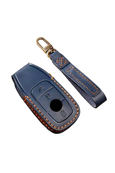 AUTOTOB Husa cheie auto Mercedes, AUTOTOB®, din piele naturala, albastru