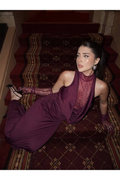 TAYT VEGAS Lace Garnished Glove Dress